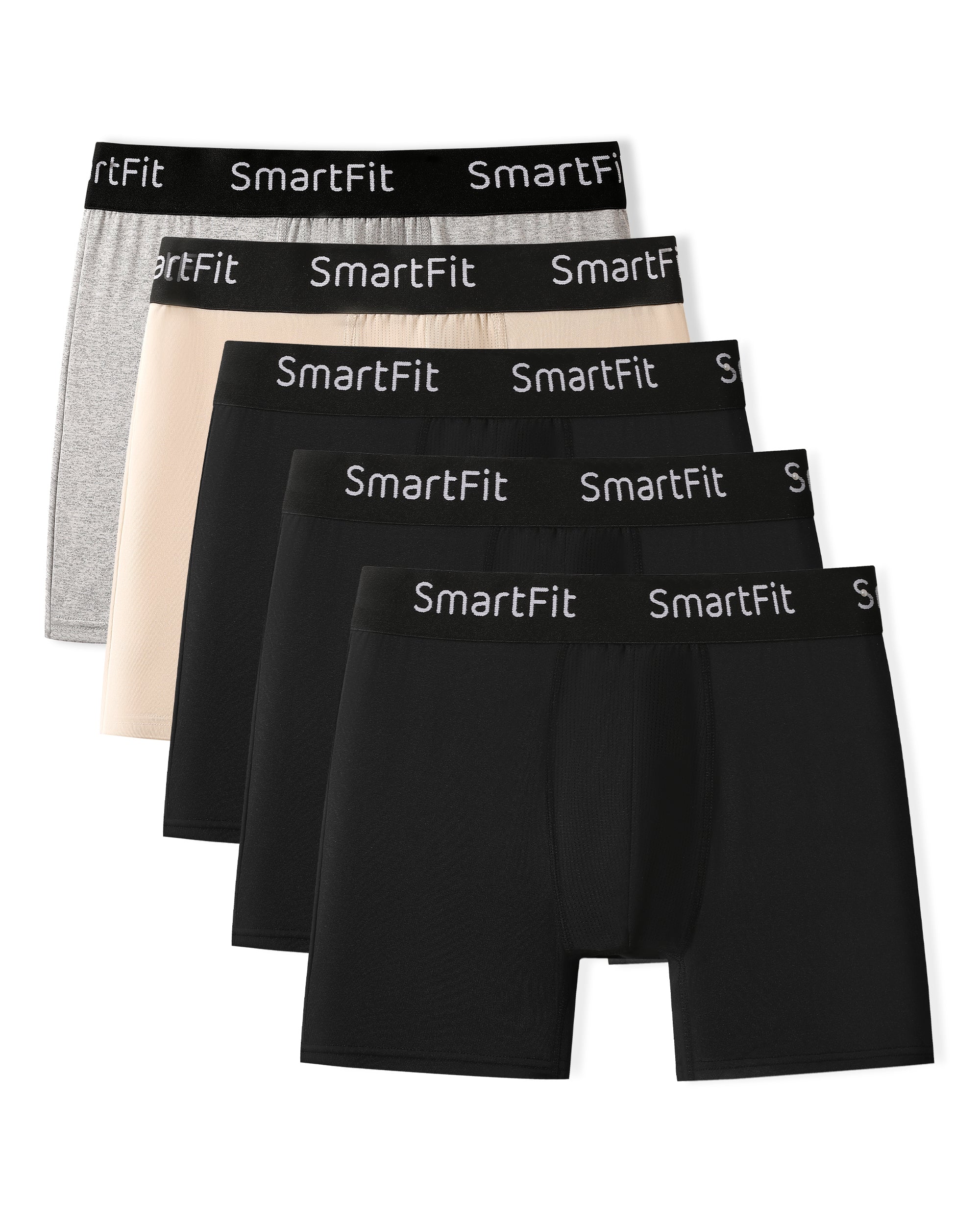 SF SmartFit Men's 5 Pack Performance Boxer Briefs (Midnight Core)