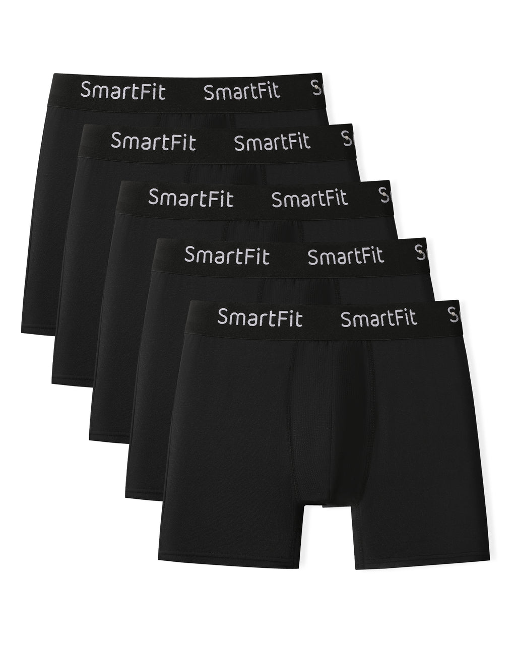SF SmartFit Men's 5 Pack Performance Boxer Briefs (Black Dominant)