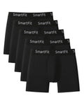 SF SmartFit Men's 5 Pack Performance Boxer Briefs (Black Dominant)