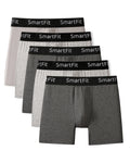 SF SmartFit Men's 5 Pack Performance Boxer Briefs (Shades of Grey)