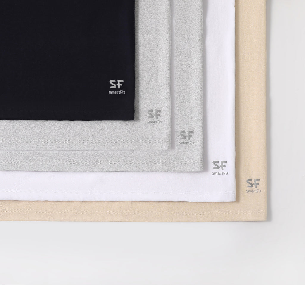 SF SmartFit Men's Crewneck T-Shirts, 5-Pack Undershirt (Classic Neutrals)