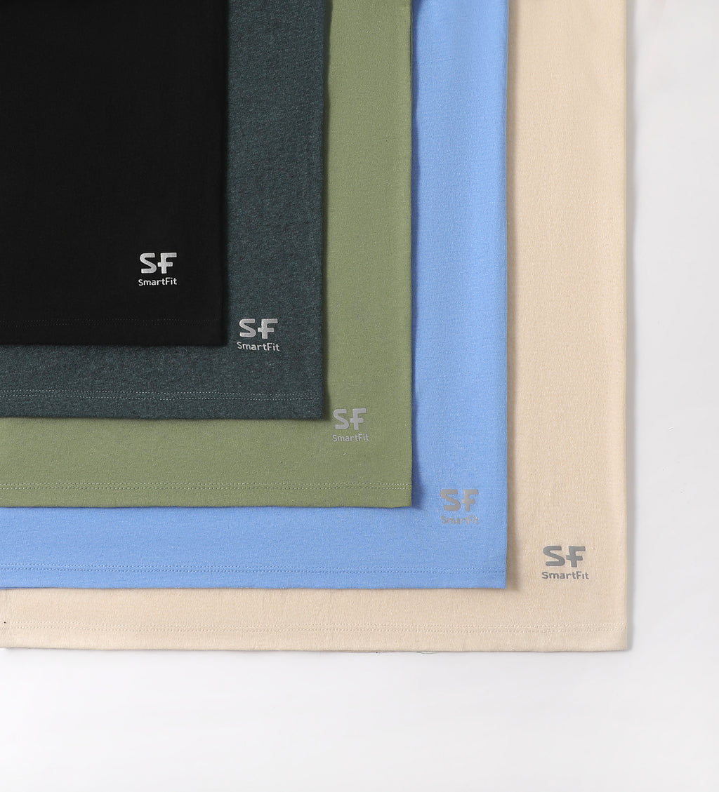 SF SmartFit Men's V-Neck T-Shirts, 5-Pack Undershirt (Deep Forest)