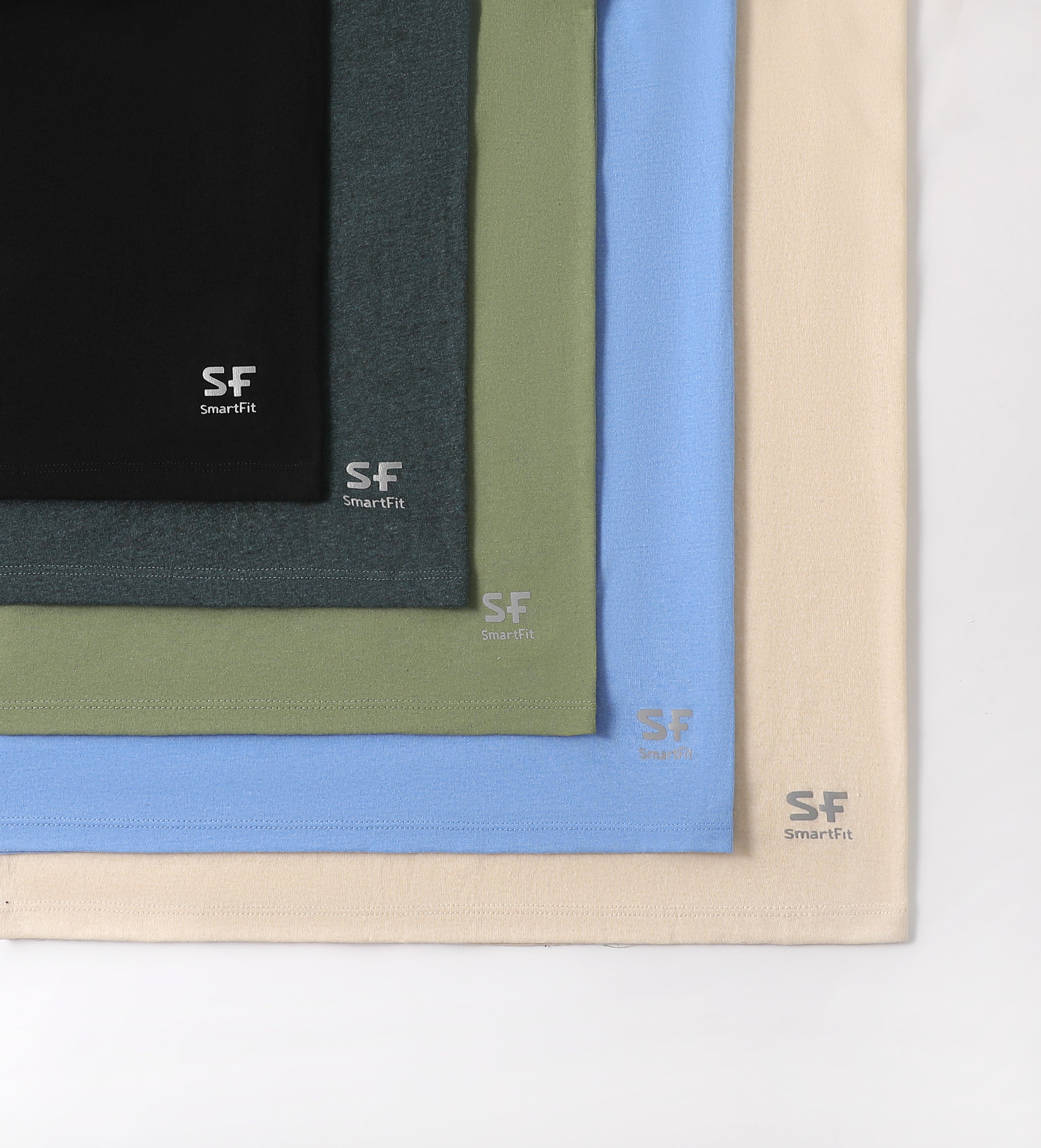 SF SmartFit Men's V-Neck T-Shirts, 5-Pack Undershirt (Deep Forest)