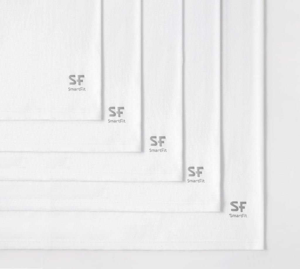 SF SmartFit Men's V-Neck T-Shirts, 5-Pack Undershirt (WHITE)