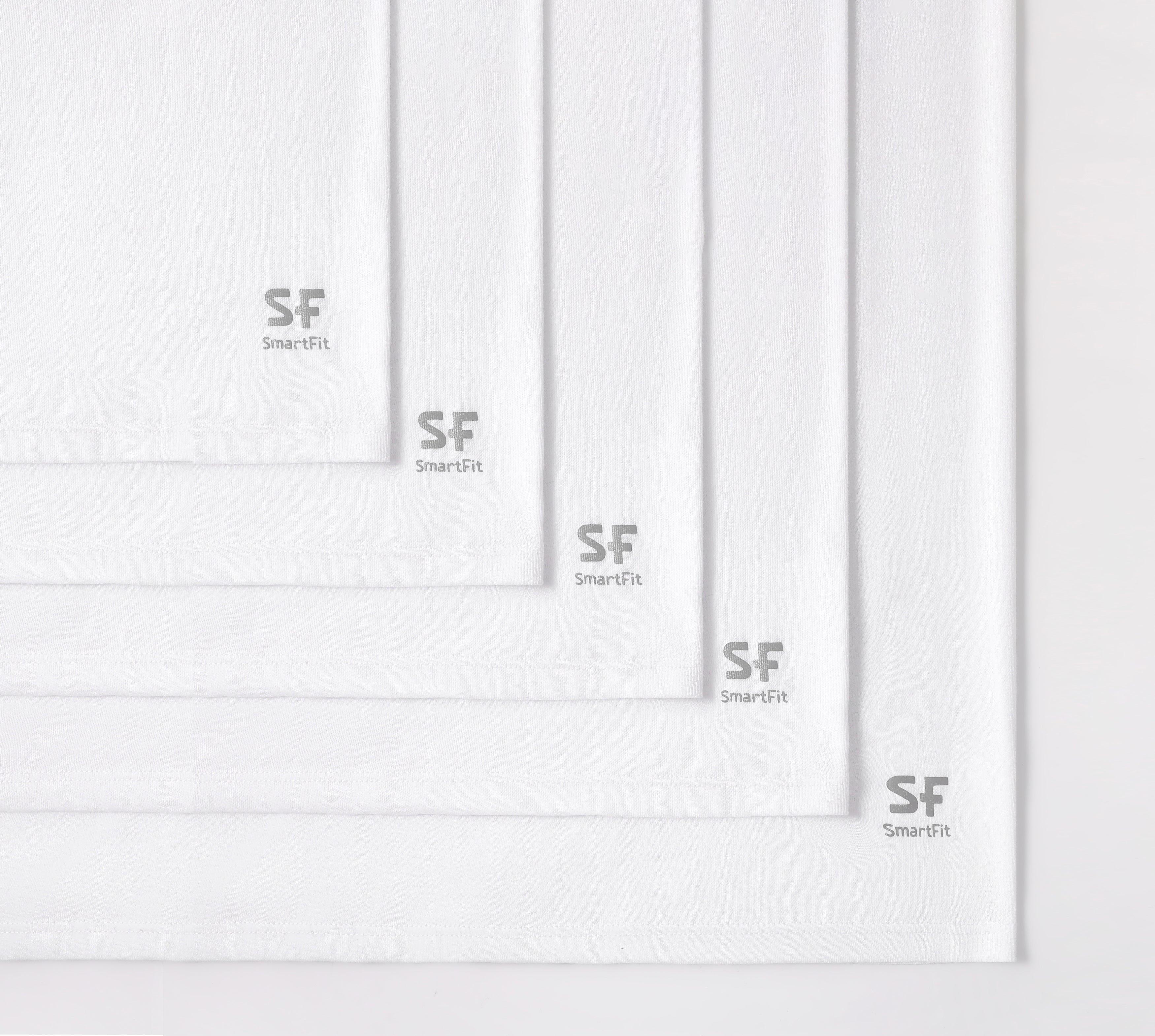 SF SmartFit Men's V-Neck T-Shirts, 5-Pack Undershirt (WHITE)