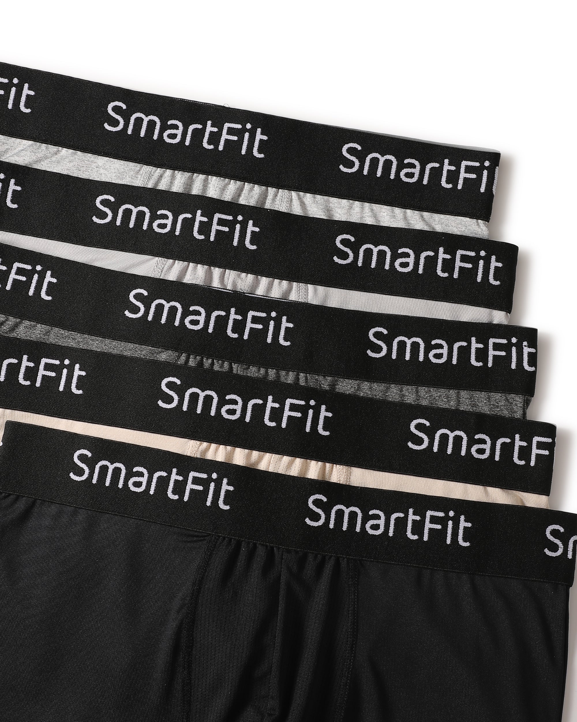 SF SmartFit Men's 5 Pack Performance Boxer Briefs (Modern Neutral)