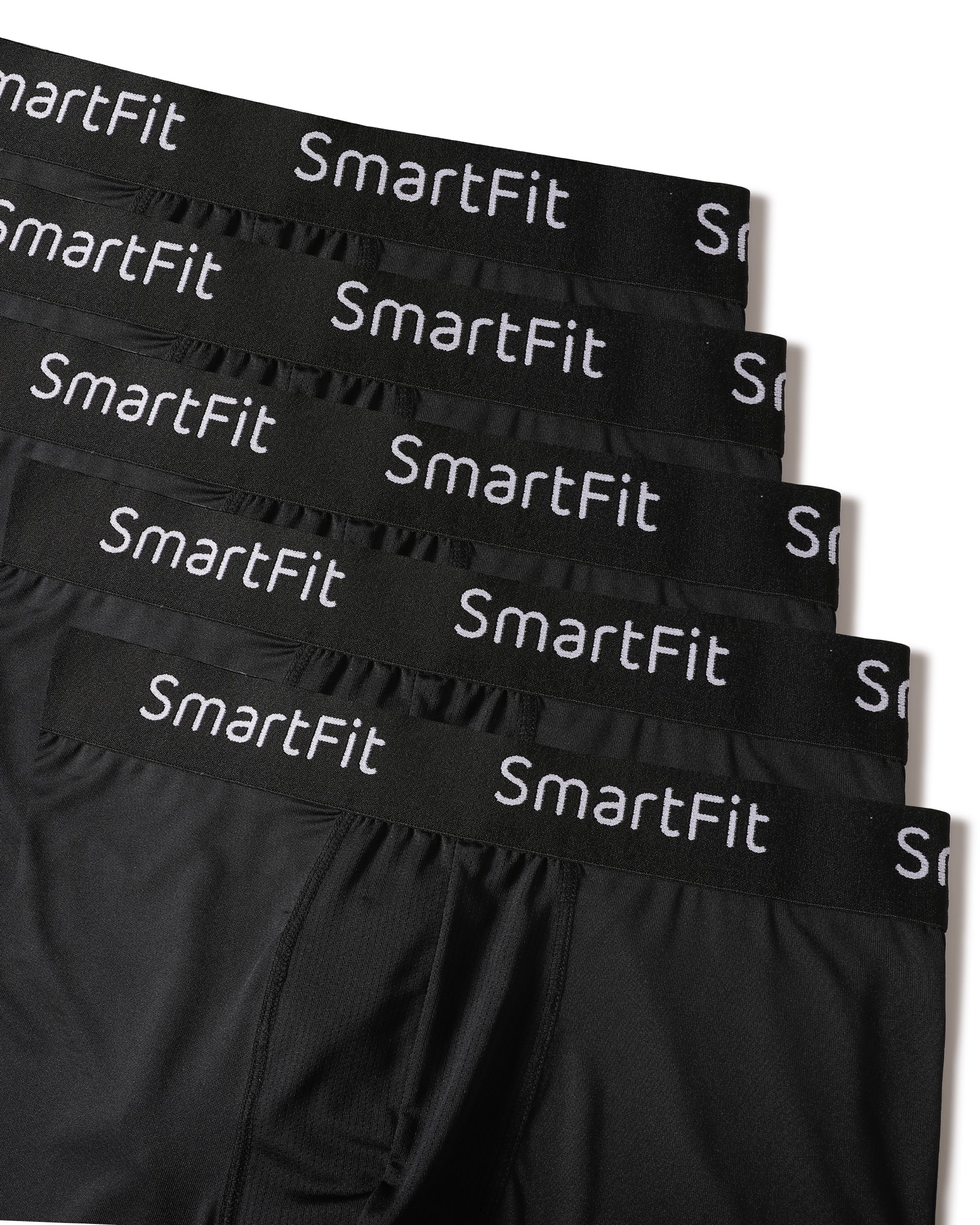 SF SmartFit Men's 5 Pack Performance Boxer Briefs (Black Dominant)