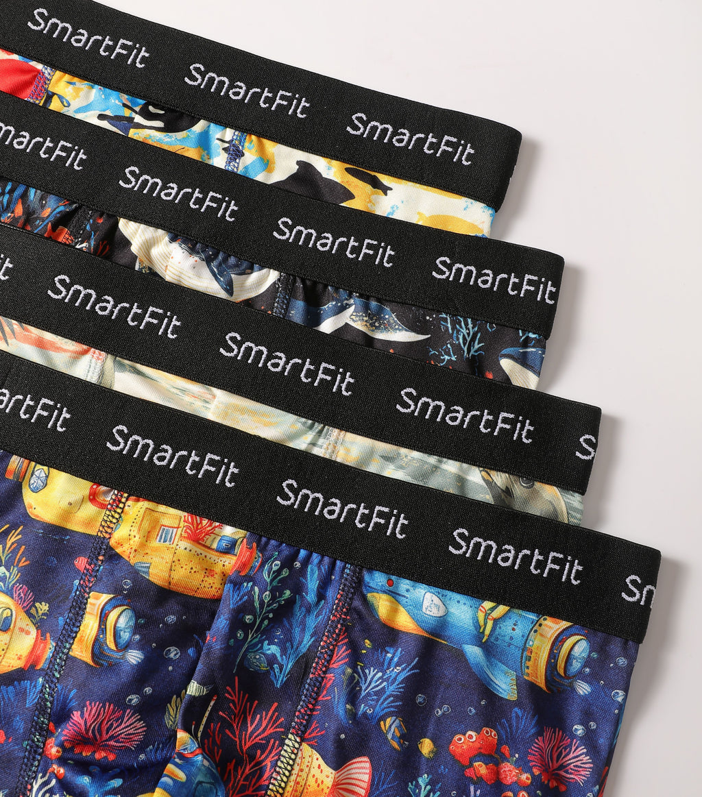 SF SmartFit Boys 4 Pack Boxer Briefs (Ocean)