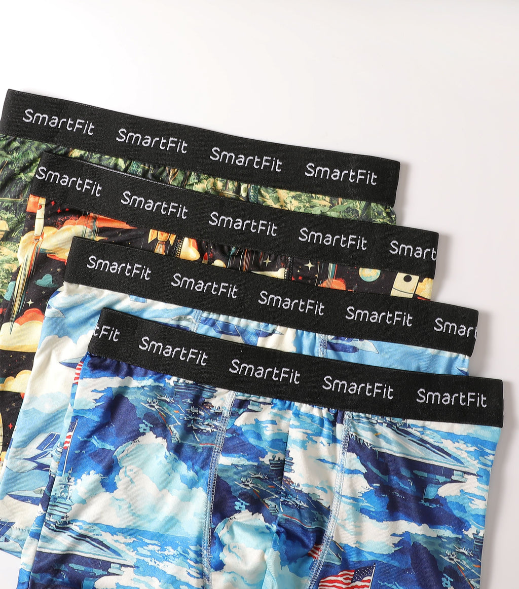 SF SmartFit Boys 4 Pack Boxer Briefs (Military)
