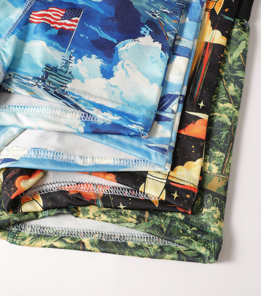 SF SmartFit Boys 4 Pack Boxer Briefs (Military)