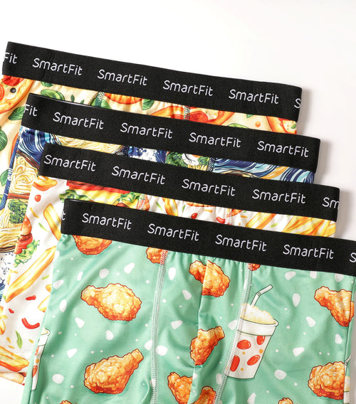 SF SmartFit Boys 4 Pack Boxer Briefs (Food Lovers)