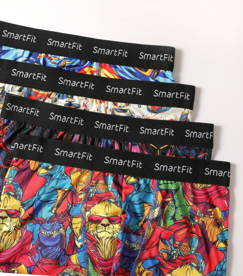 SF SmartFit Boys 4 Pack Boxer Briefs (Cartoon Studio)