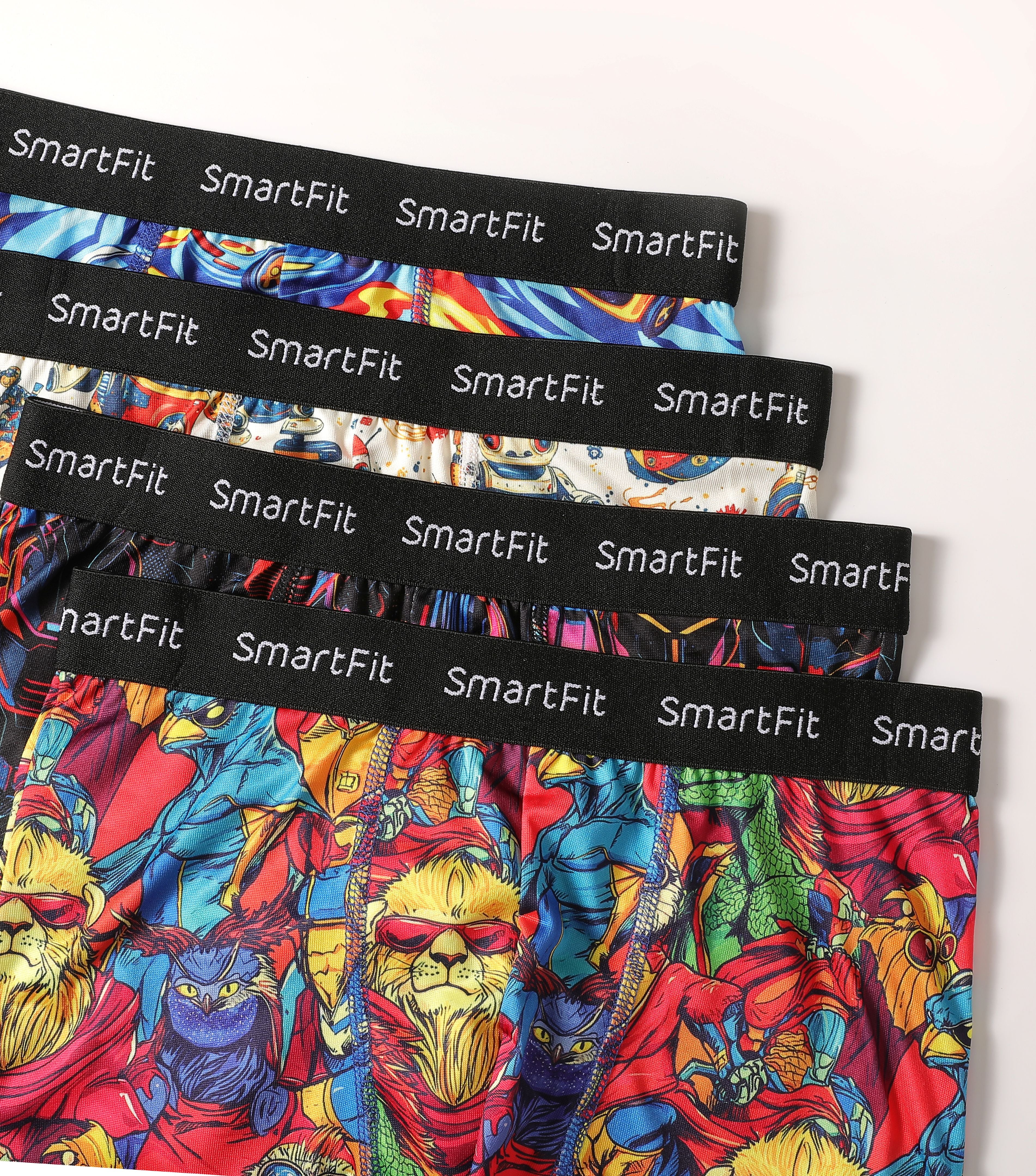 SF SmartFit Boys 4 Pack Boxer Briefs (Cartoon Studio)