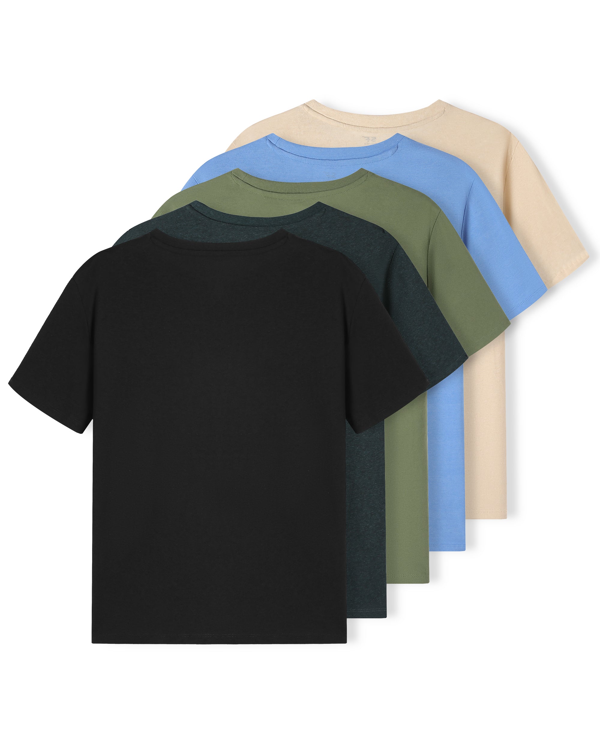 SF SmartFit Men's Crewneck T-Shirts, 5-Pack Undershirt (Deep Forest)