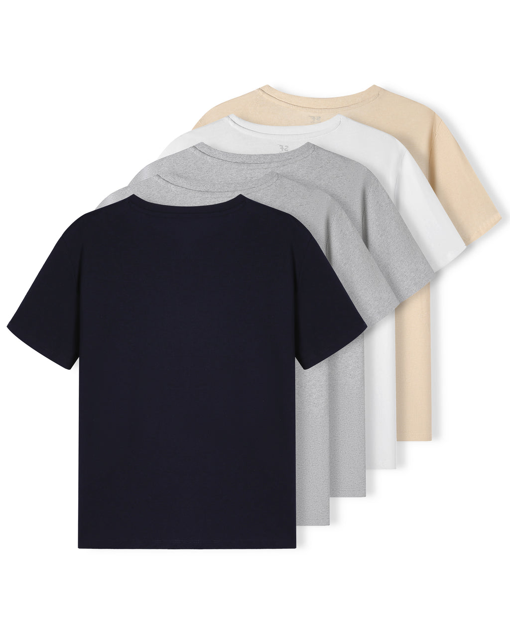SF SmartFit Men's Crewneck T-Shirts, 5-Pack Undershirt (Classic Neutrals)