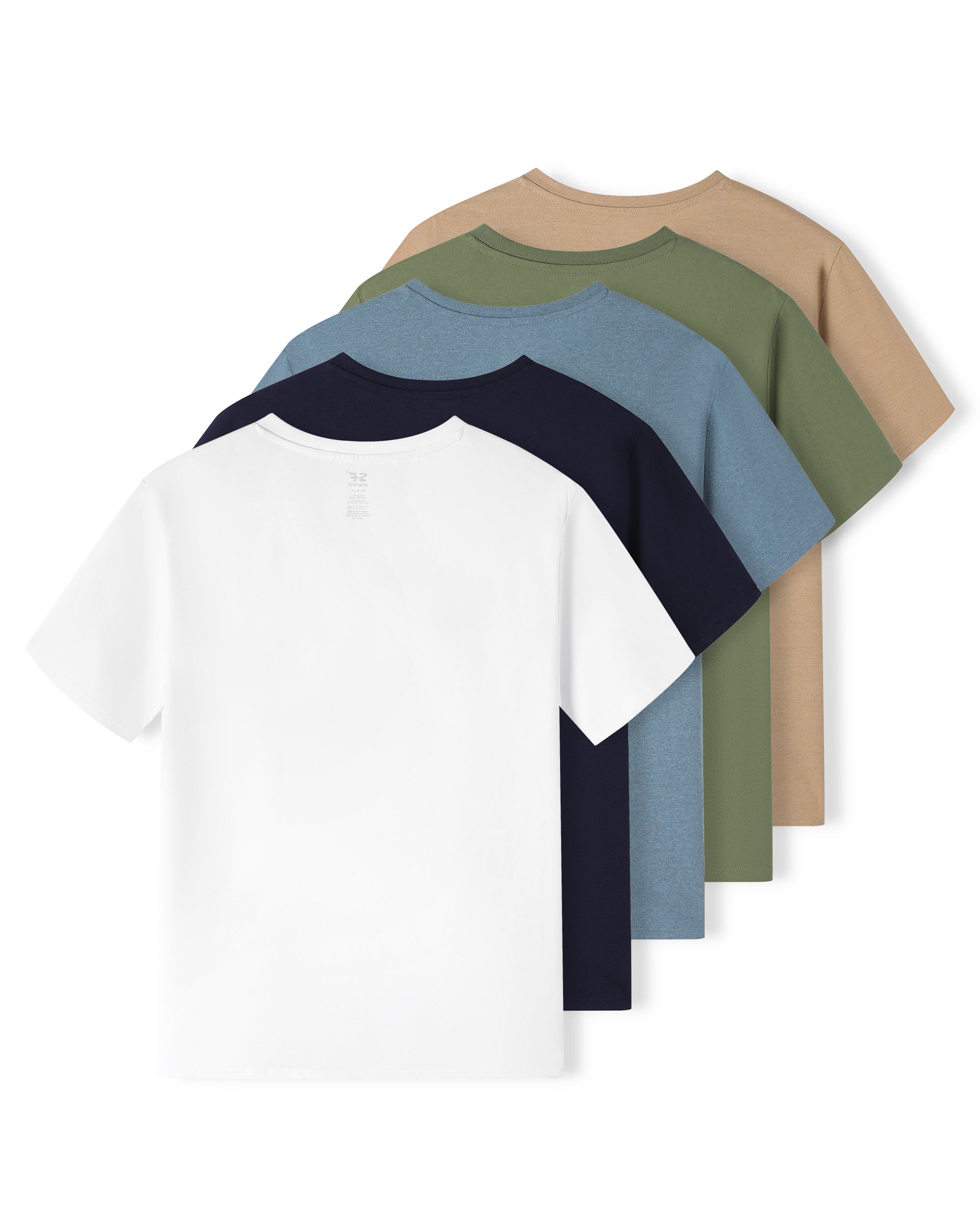 SF SmartFit Men's V-Neck T-Shirts, 5-Pack Undershirt (Earth Tones)