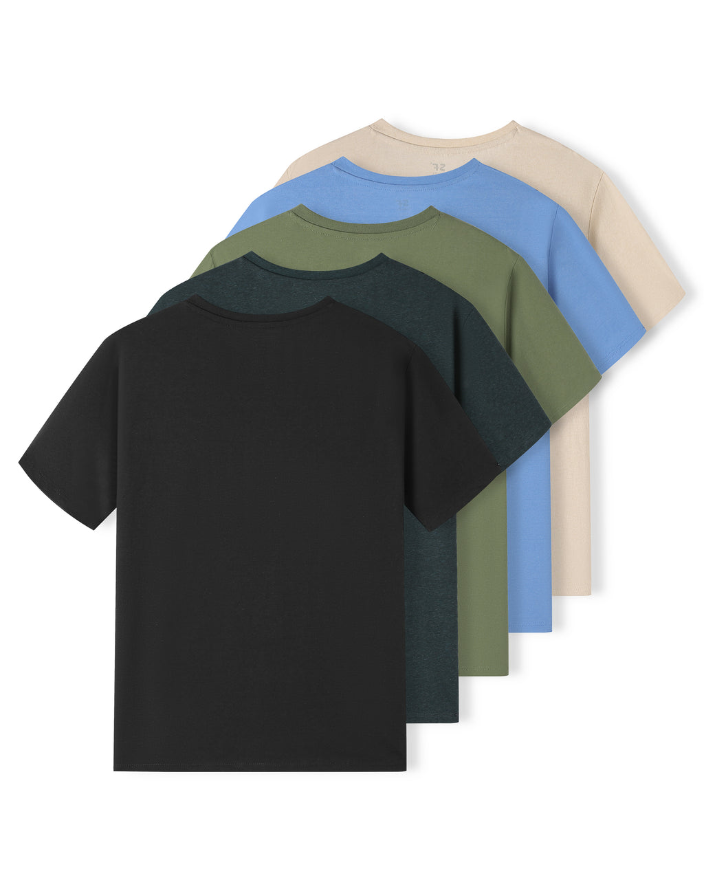SF SmartFit Men's V-Neck T-Shirts, 5-Pack Undershirt (Deep Forest)