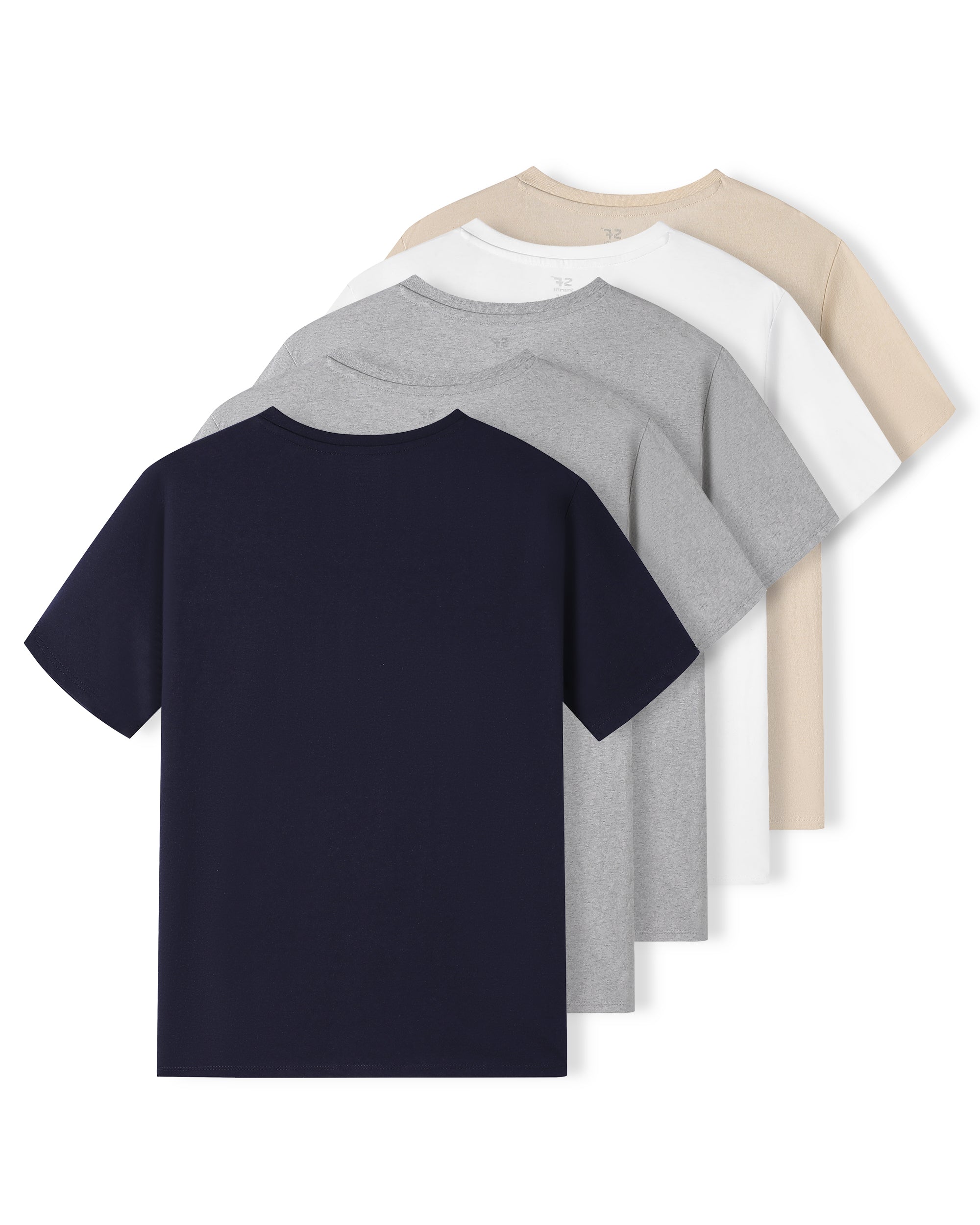 SF SmartFit Men's V-Neck T-Shirts, 5-Pack Undershirt (Classic Neutrals)