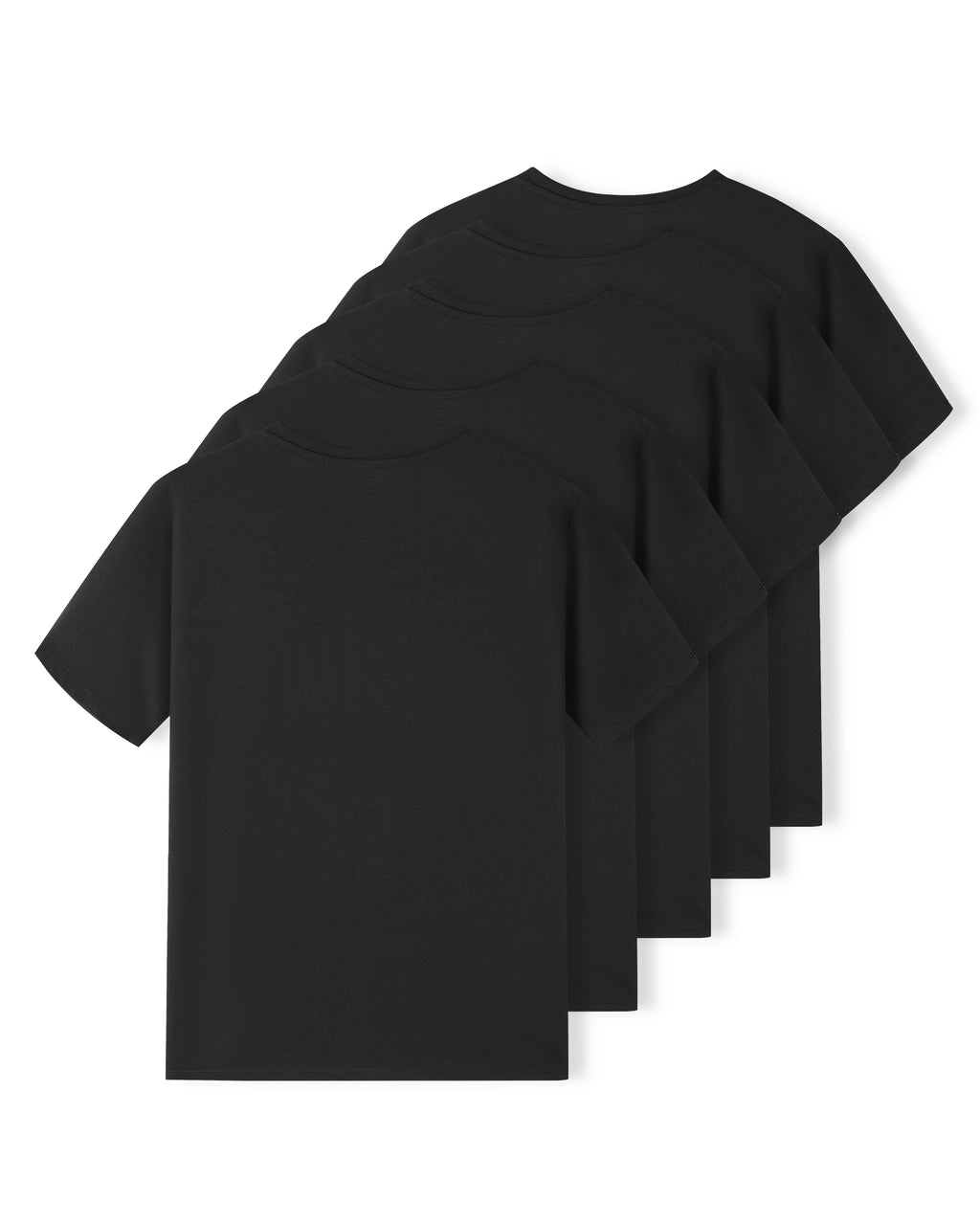 SF SmartFit Men's V-Neck T-Shirts, 5-Pack Undershirt (BLACK)