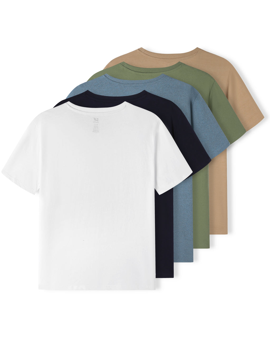 SF SmartFit Men's Crewneck T-Shirts, 5-Pack Undershirt (Earth Tones)