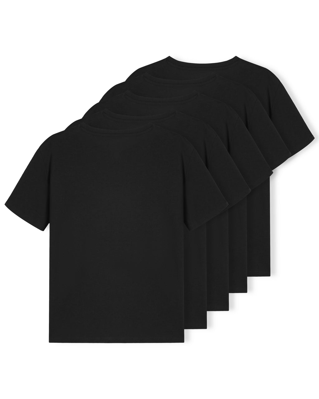 SF SmartFit Men's Crewneck T-Shirts, 5-Pack Undershirt (BLACK)