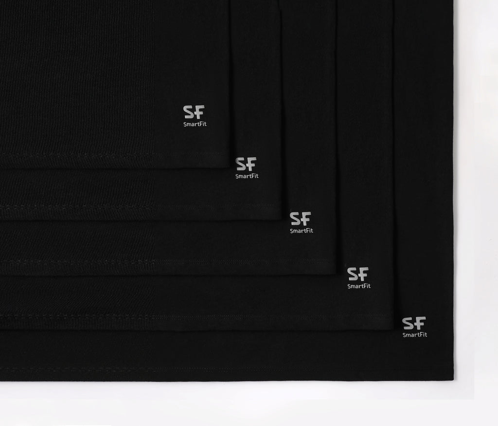 SF SmartFit Men's Crewneck T-Shirts, 5-Pack Undershirt (BLACK)