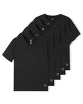 SF SmartFit Men's V-Neck T-Shirts, 5-Pack Undershirt (BLACK)