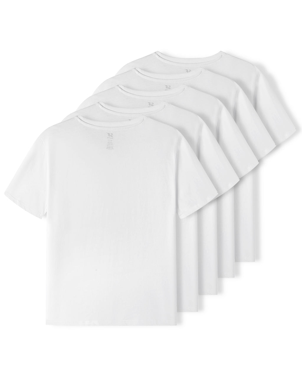 SF SmartFit Men's Crewneck T-Shirts, 5-Pack Undershirt (WHITE)