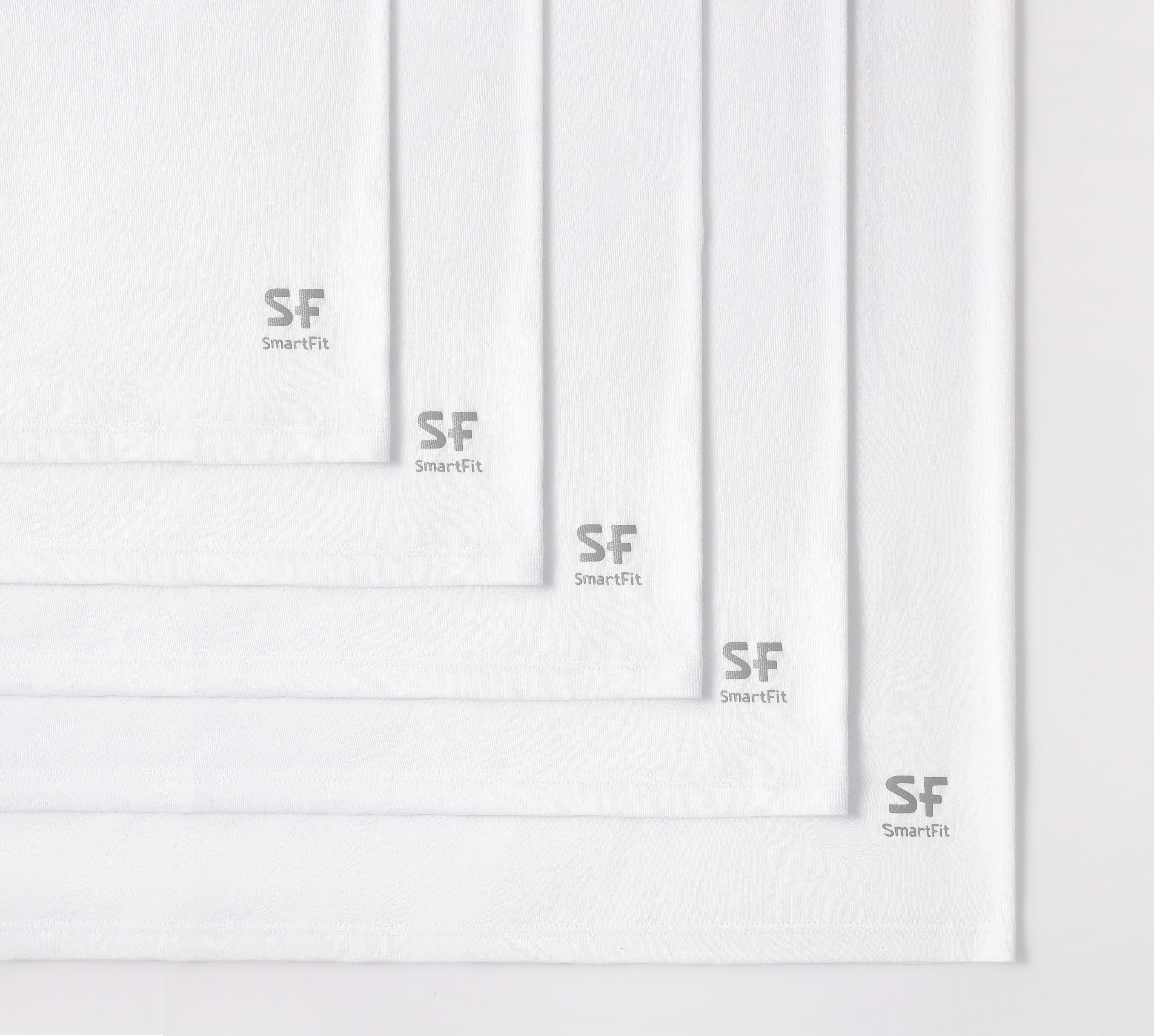 SF SmartFit Men's Crewneck T-Shirts, 5-Pack Undershirt (WHITE)