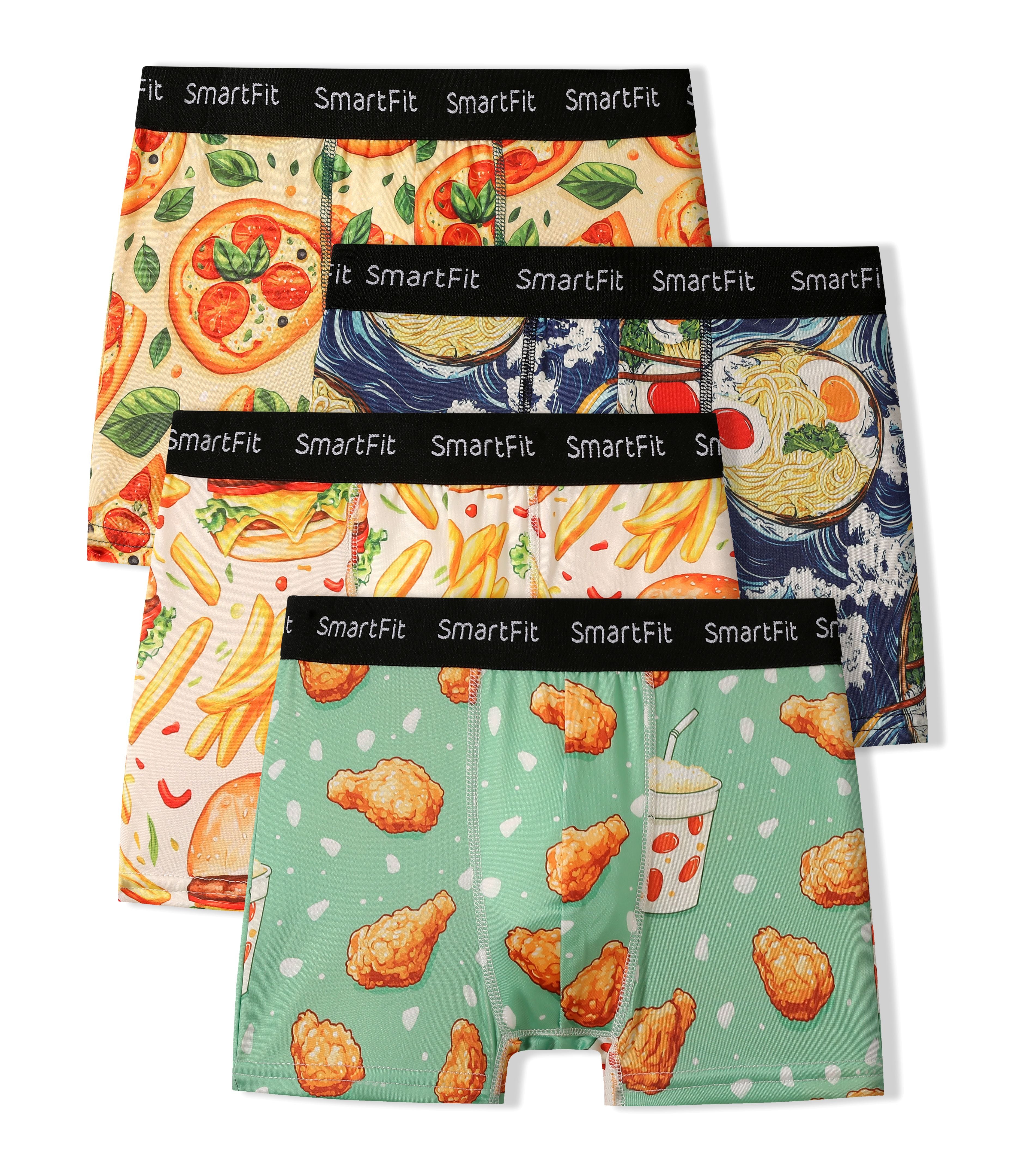 SF SmartFit Boys 4 Pack Boxer Briefs (Food Lovers)